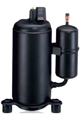 Bild 1: Vollhermetischer Rollkolbenverdichter (Quelle: Mitsubishi Electric LES)